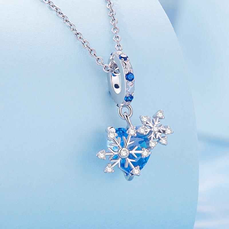 925 Sterling Silver Diy Winter Snowflake Bracelet Bead