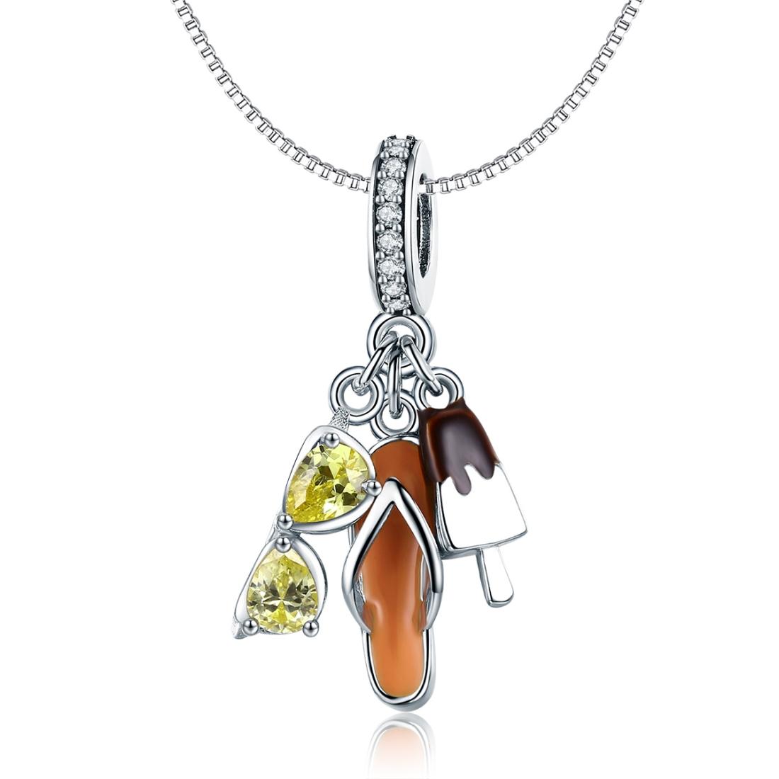 925 Sterling Silver Summer Cozy Head Pendant For Diy Bracelets & Necklaces