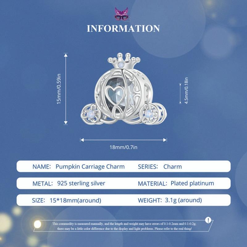 925 Sterling Silver Pumpkin Charm For Diy Bracelets