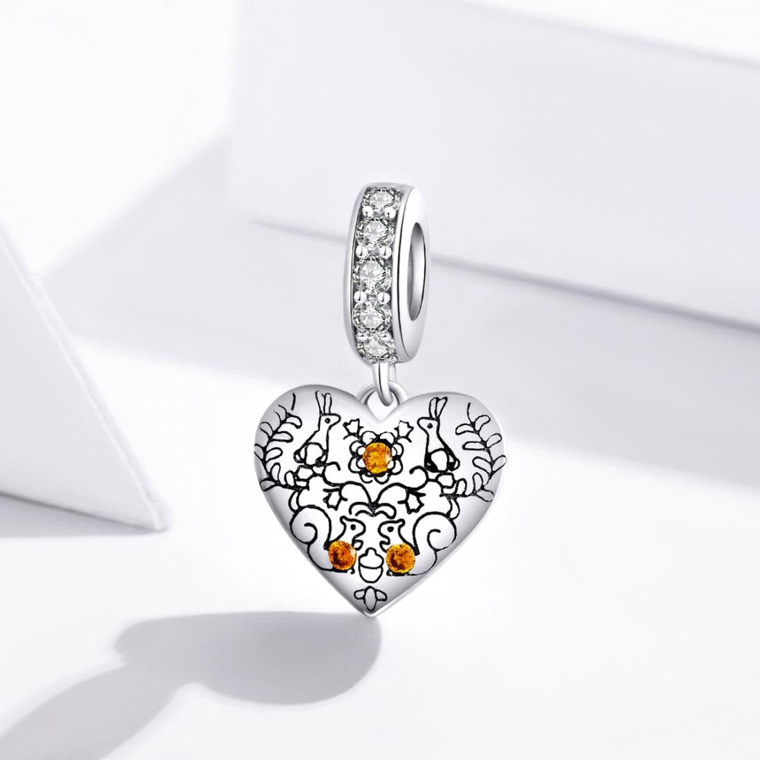 925 Sterling Silver Pine Cone Squirrel Pendant Diy Bracelet / Necklace