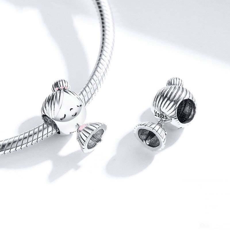 925 Sterling Silver Beaded Bracelet For Girls Diy Accessory