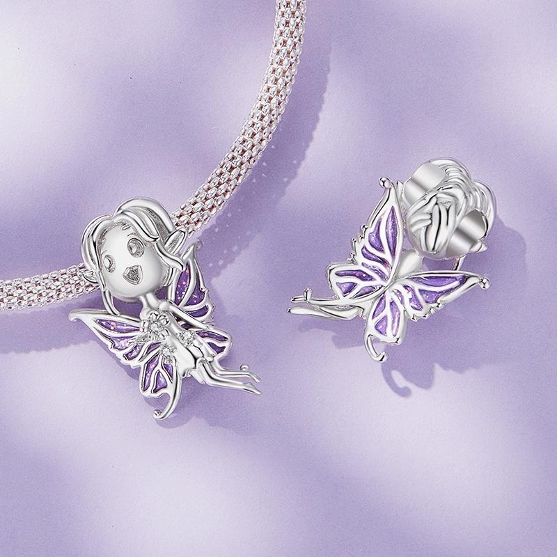 925 Sterling Silver Butterfly Pendant For Diy Bracelets Scc2544