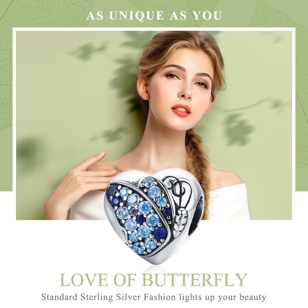 925 Sterling Silver Butterfly Flower Beads For Diy Bracelets & Necklaces