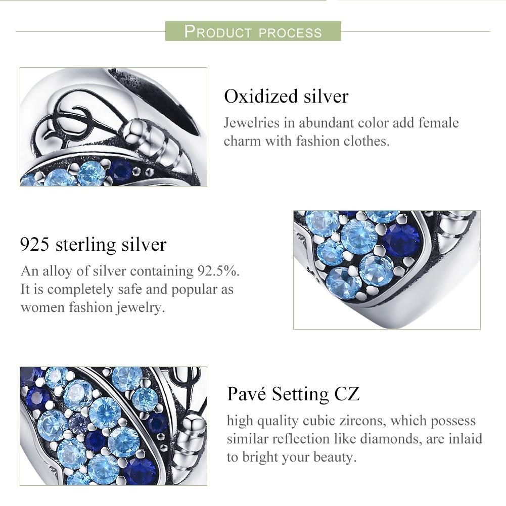 925 Sterling Silver Butterfly Flower Beads For Diy Bracelets & Necklaces