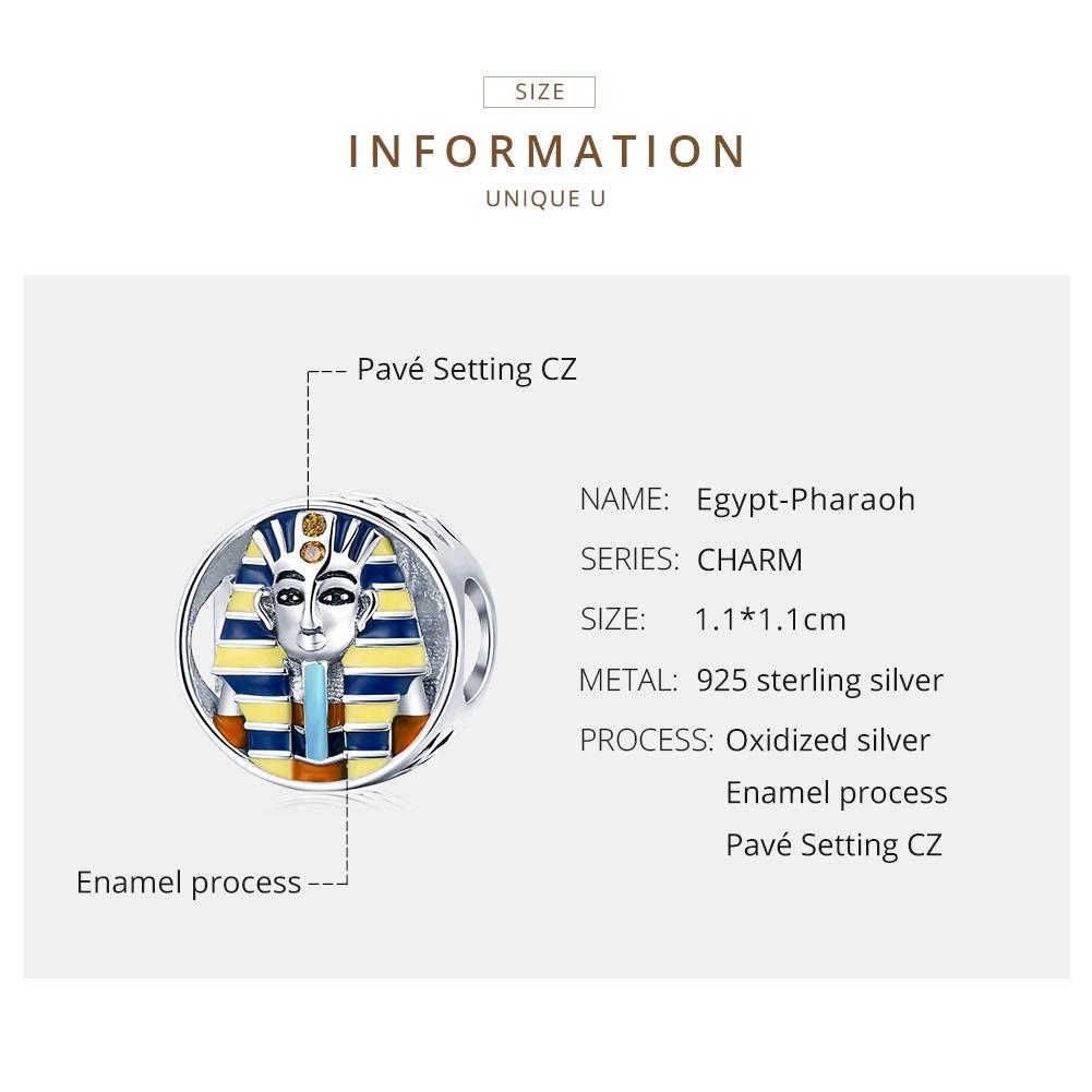 925 Sterling Silver Egyptian Pharaoh Beads For Diy Bracelets & Necklaces