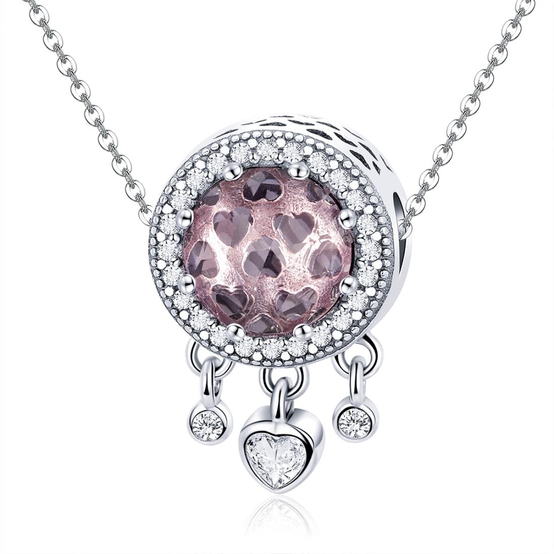 925 Sterling Silver Brilliant Heart Beads For Diy Bracelets & Necklaces