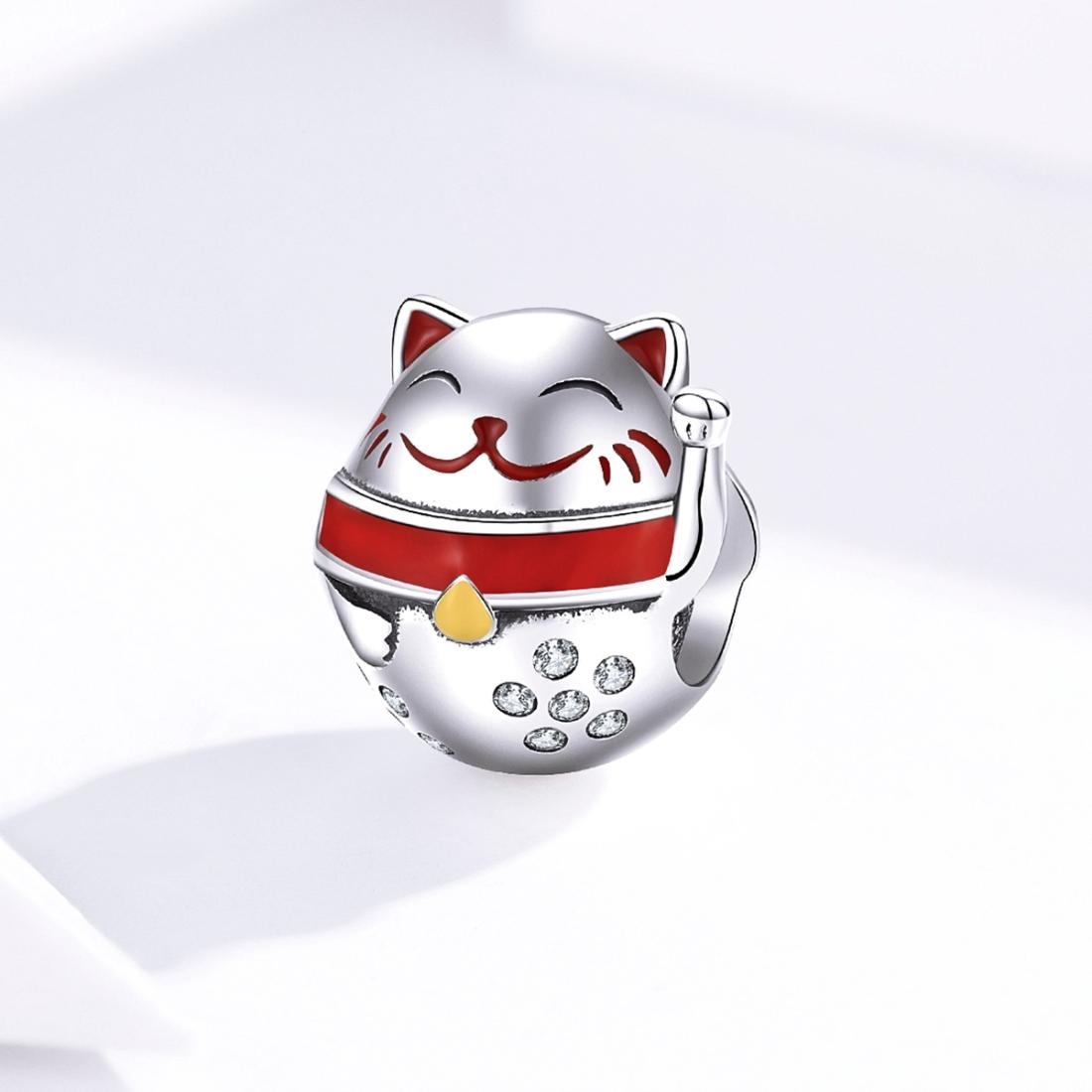 925 Sterling Silver Fortune Cat Beads For Diy Bracelets & Necklaces