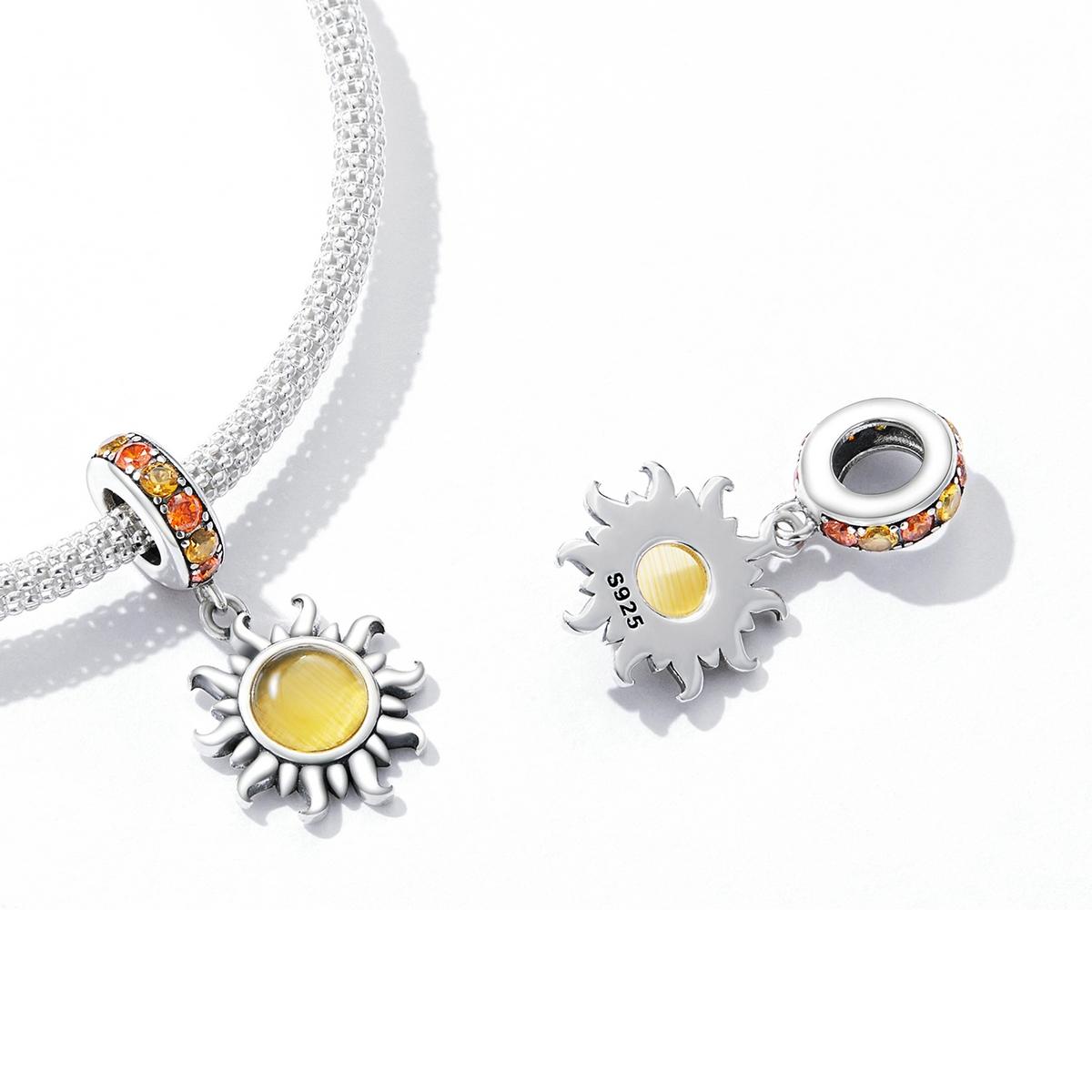 925 Sterling Silver Sun Pendant For Diy Bracelets & Necklaces