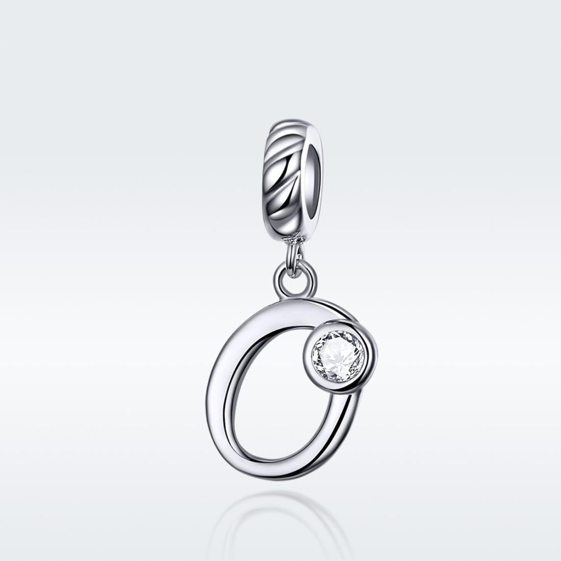 925 Sterling Silver Personalized Letter Pendant For Diy Bracelets & Necklaces Style - O