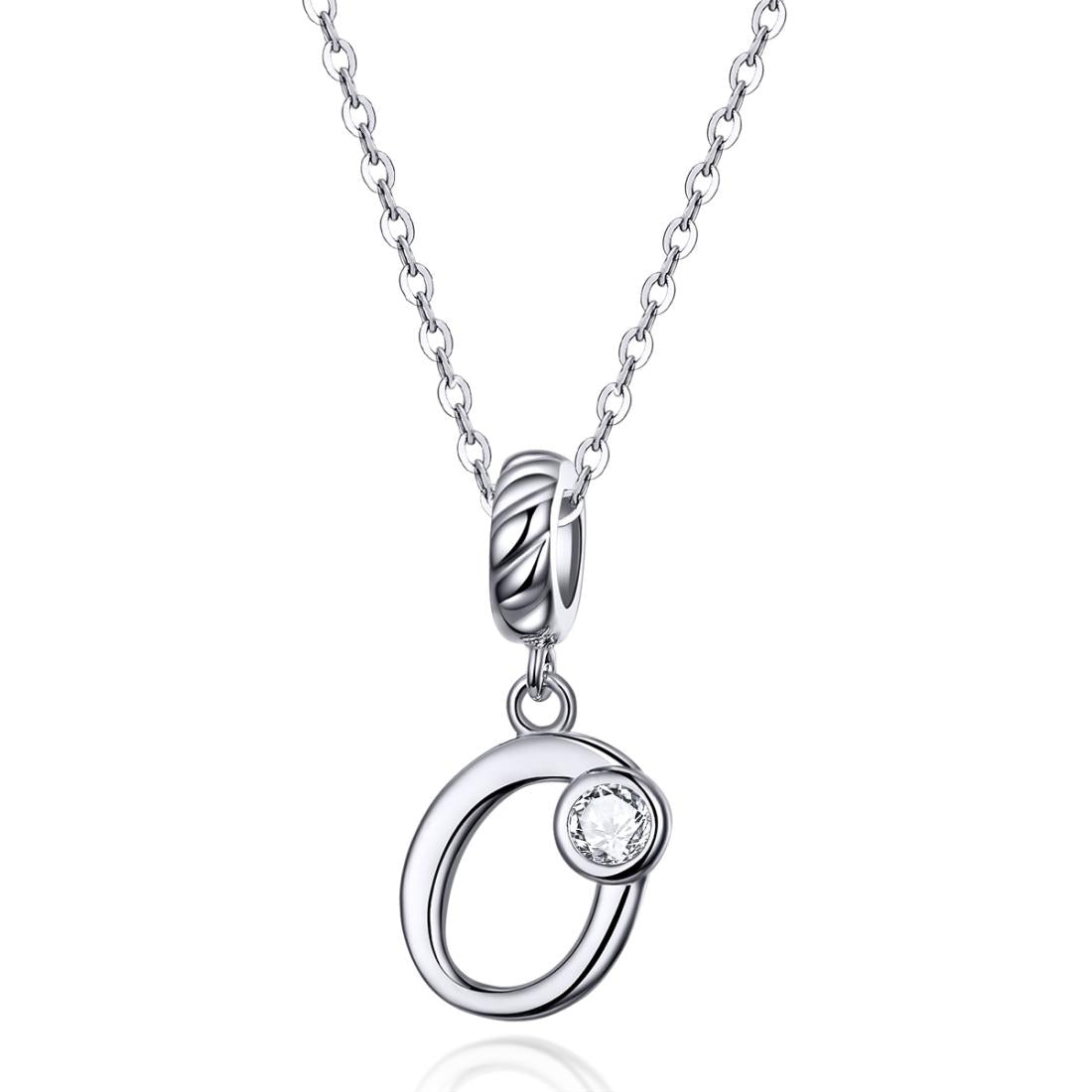 925 Sterling Silver Personalized Letter Pendant For Diy Bracelets & Necklaces Style - O