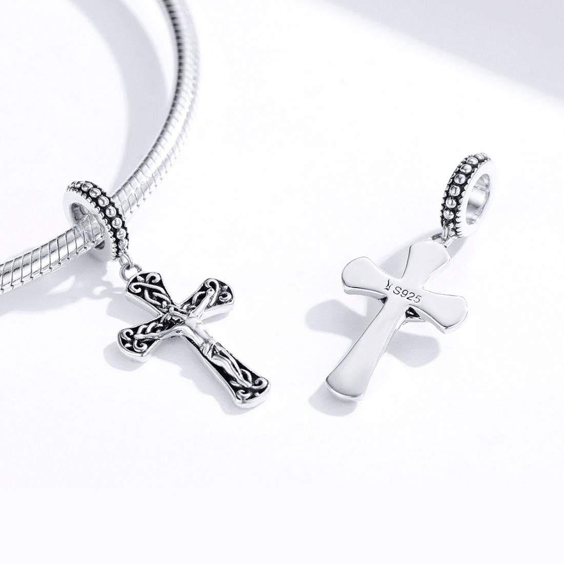 925 Sterling Silver Cross Pendant For Diy Bracelets