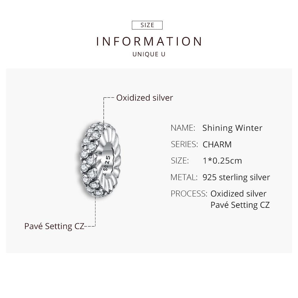 925 Sterling Silver Sparkling Winter Zircon Beads For Diy Bracelets & Necklaces