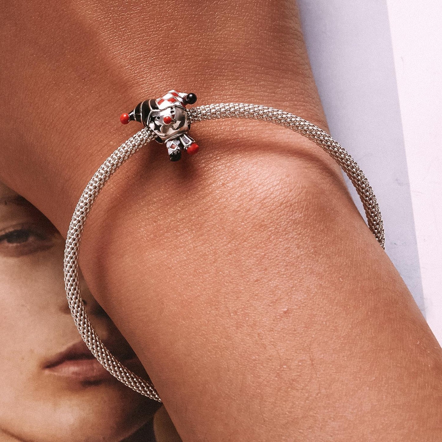 925 Sterling Silver Poker Clown Beads For Diy Bracelets & Necklaces