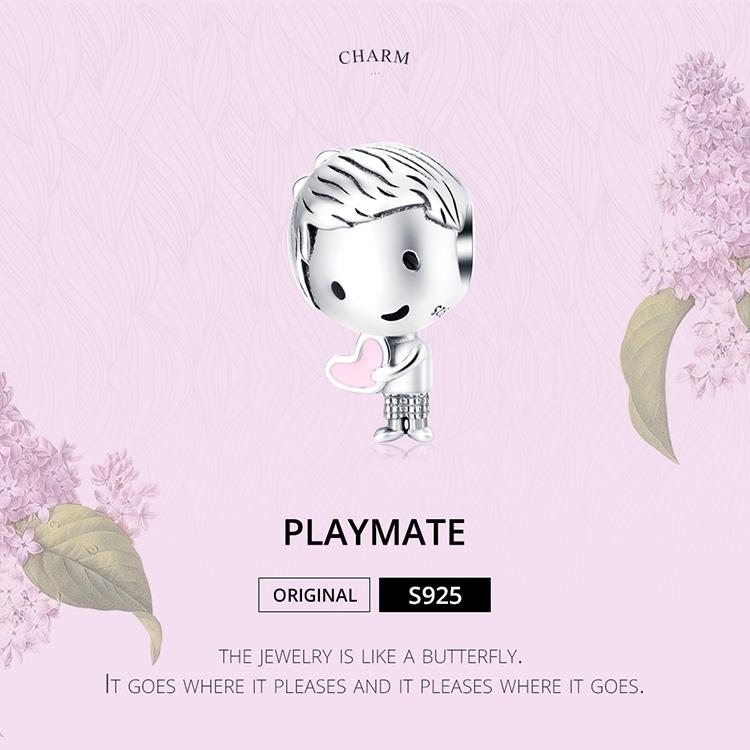 925 Sterling Silver Childhood Boy Beaded Bracelet Diy Accessory