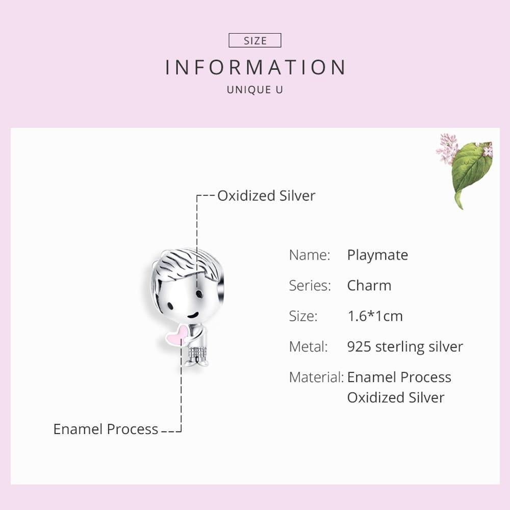 925 Sterling Silver Childhood Boy Beaded Bracelet Diy Accessory