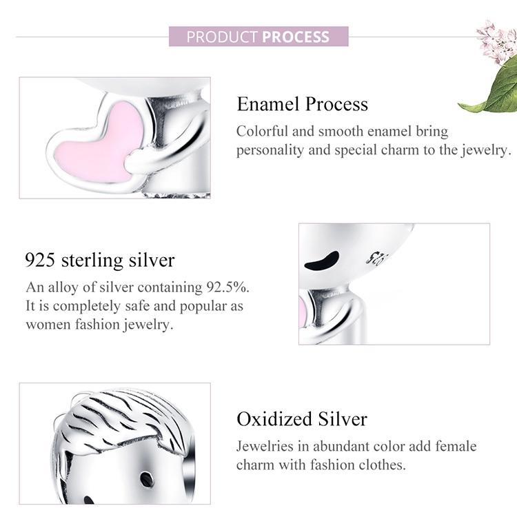 925 Sterling Silver Childhood Boy Beaded Bracelet Diy Accessory