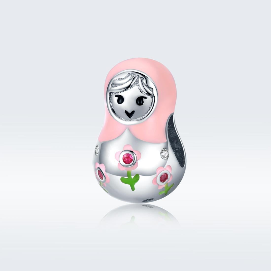 925 Sterling Silver Russian Doll Beaded Bracelet