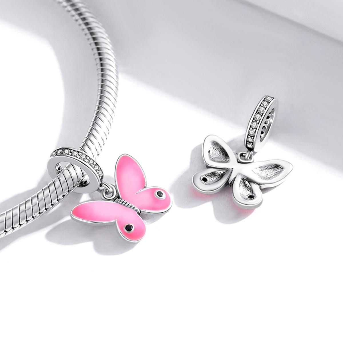 925 Sterling Silver Butterfly Pendant For Diy Bracelets & Necklaces