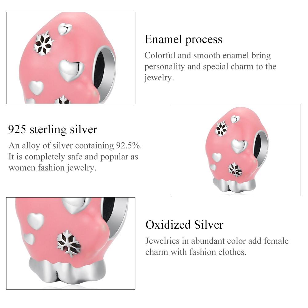 925 Sterling Silver Diy Pink Beaded Bracelet / Necklace Set