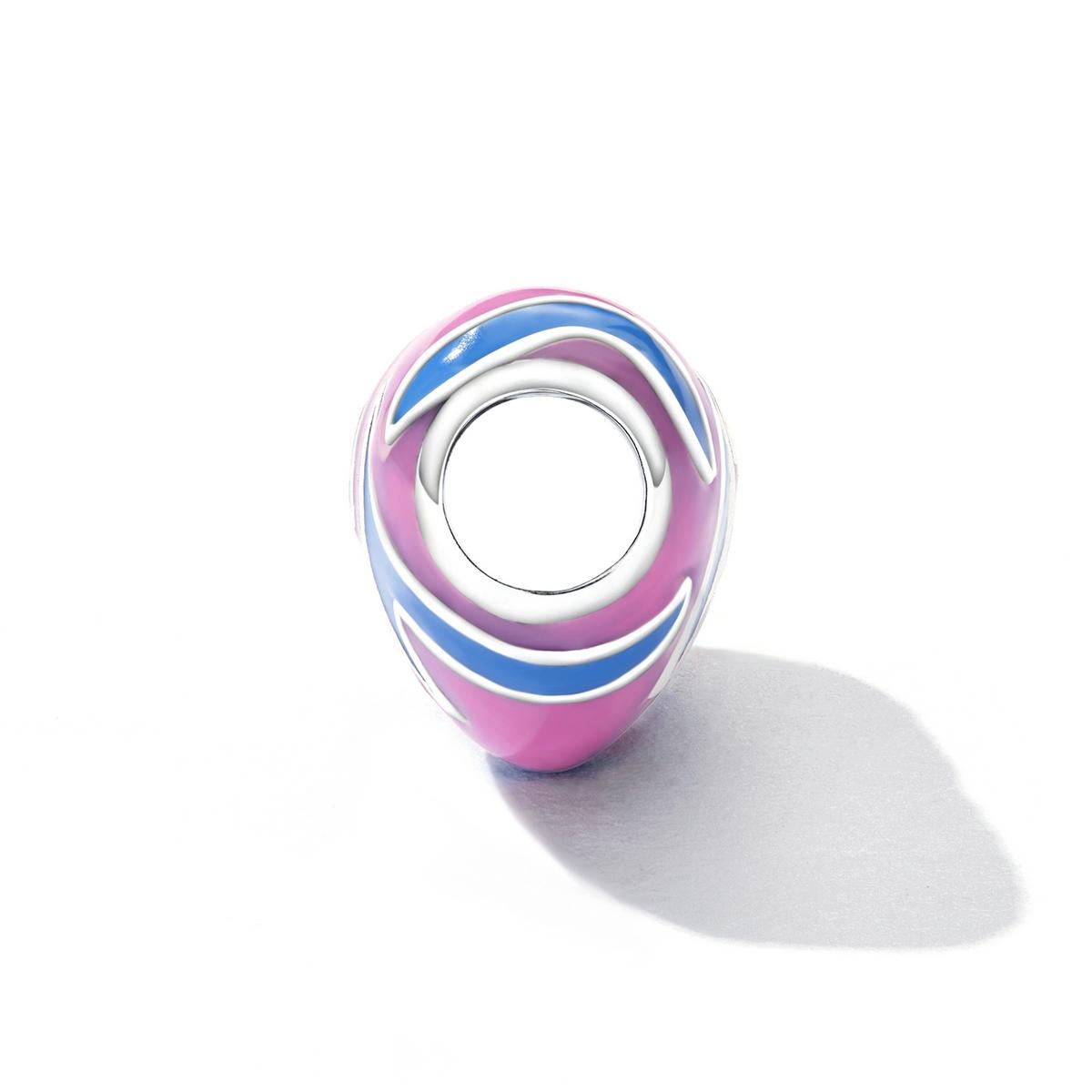 925 Sterling Silver Contrast Heart Beads For Diy Bracelets & Necklaces