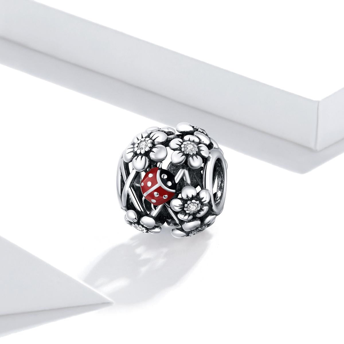 925 Sterling Silver Ladybug Beads For Diy Bracelets & Necklaces