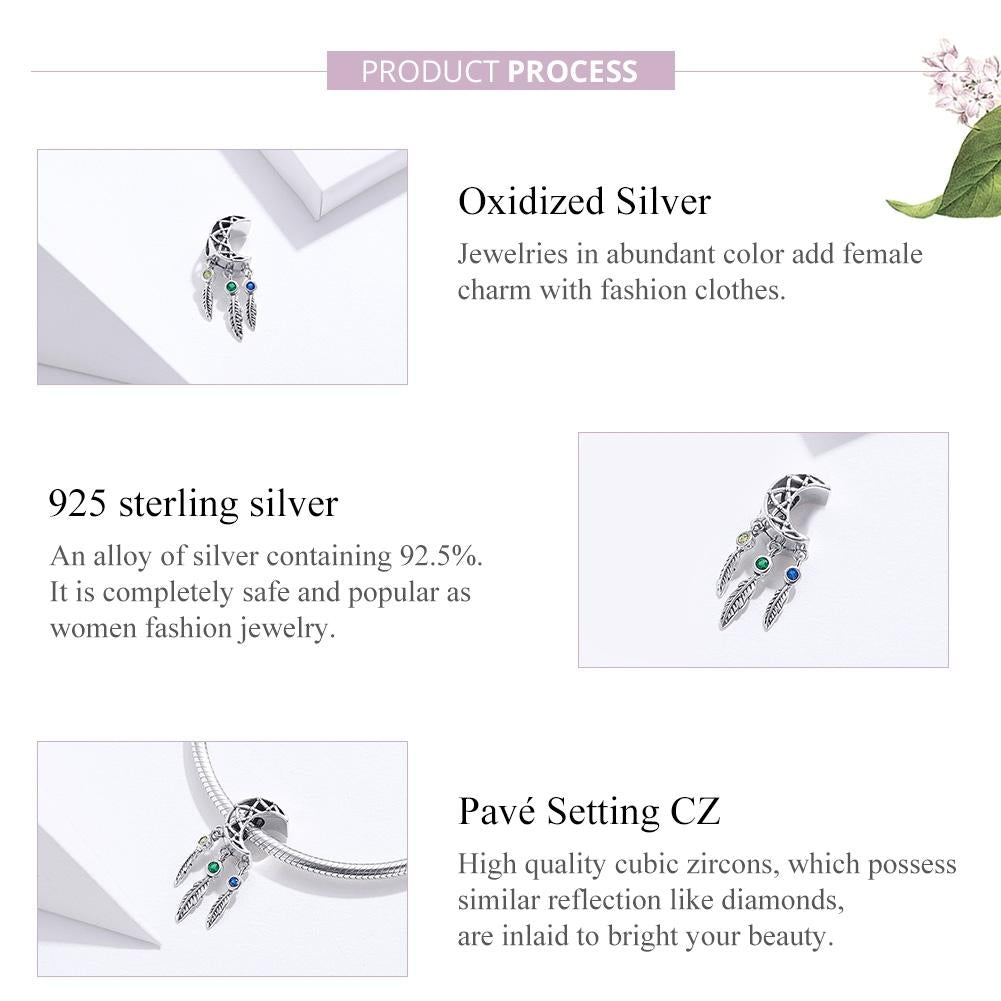 925 Sterling Silver Moon Beaded Bracelet Accessory