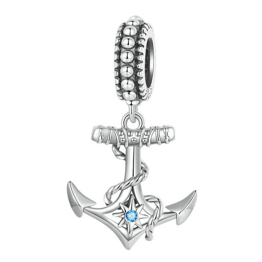 925 Sterling Silver Anchor Pendant Bracelet Beads
