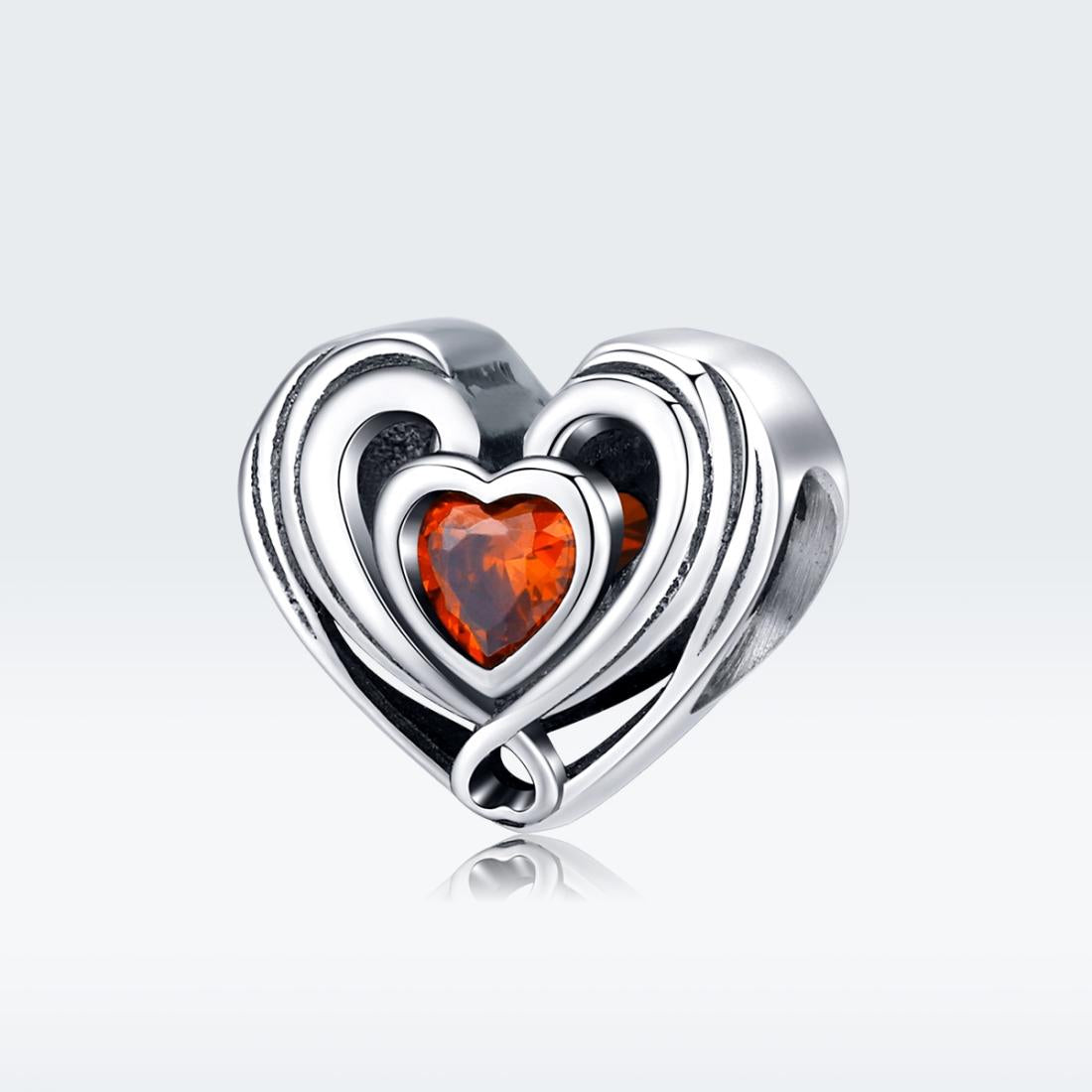 925 Sterling Silver Diy Heart Shaped Beads For Bracelets