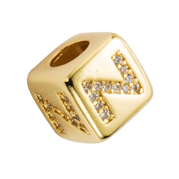 Brass Micro Inlaid Couple Red String Pull Diy Bracelet English Letter Beads Style - Z