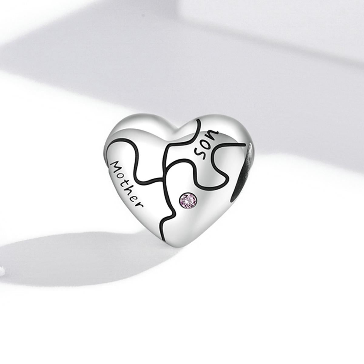 925 Sterling Silver Diy Heart Puzzle Beads For Bracelet / Necklace