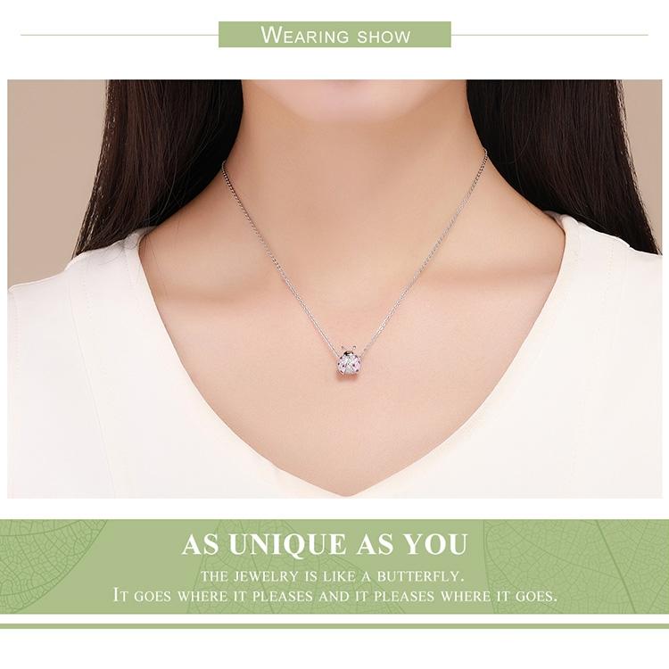 925 Sterling Silver Ladybug Pink Cz Insect Charm For Diy Bracelets