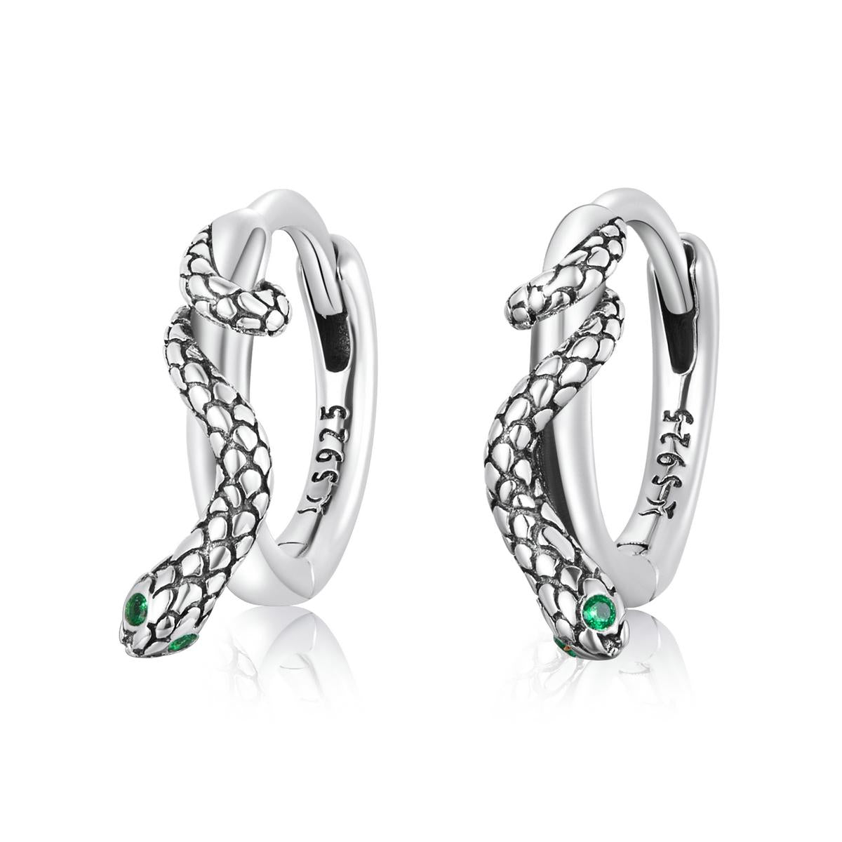 925 Sterling Silver Snake Ear Buckle Earrings For Women