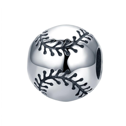 925 Sterling Silver Baseball Passion Beads For Diy Bracelets & Necklaces