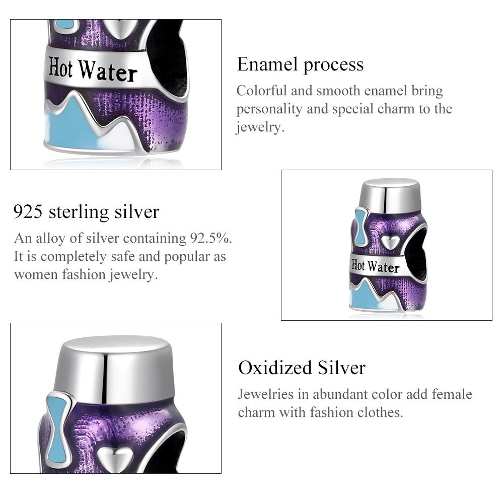 925 Sterling Silver Mini Vacuum Cup Beads For Diy Bracelets & Necklaces