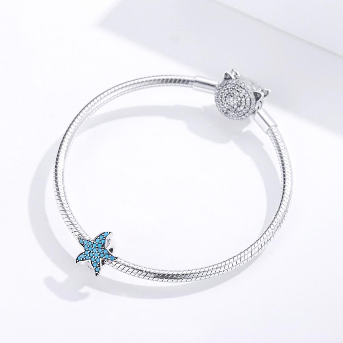 925 Sterling Silver Starfish Beaded Bracelet Diy Beads