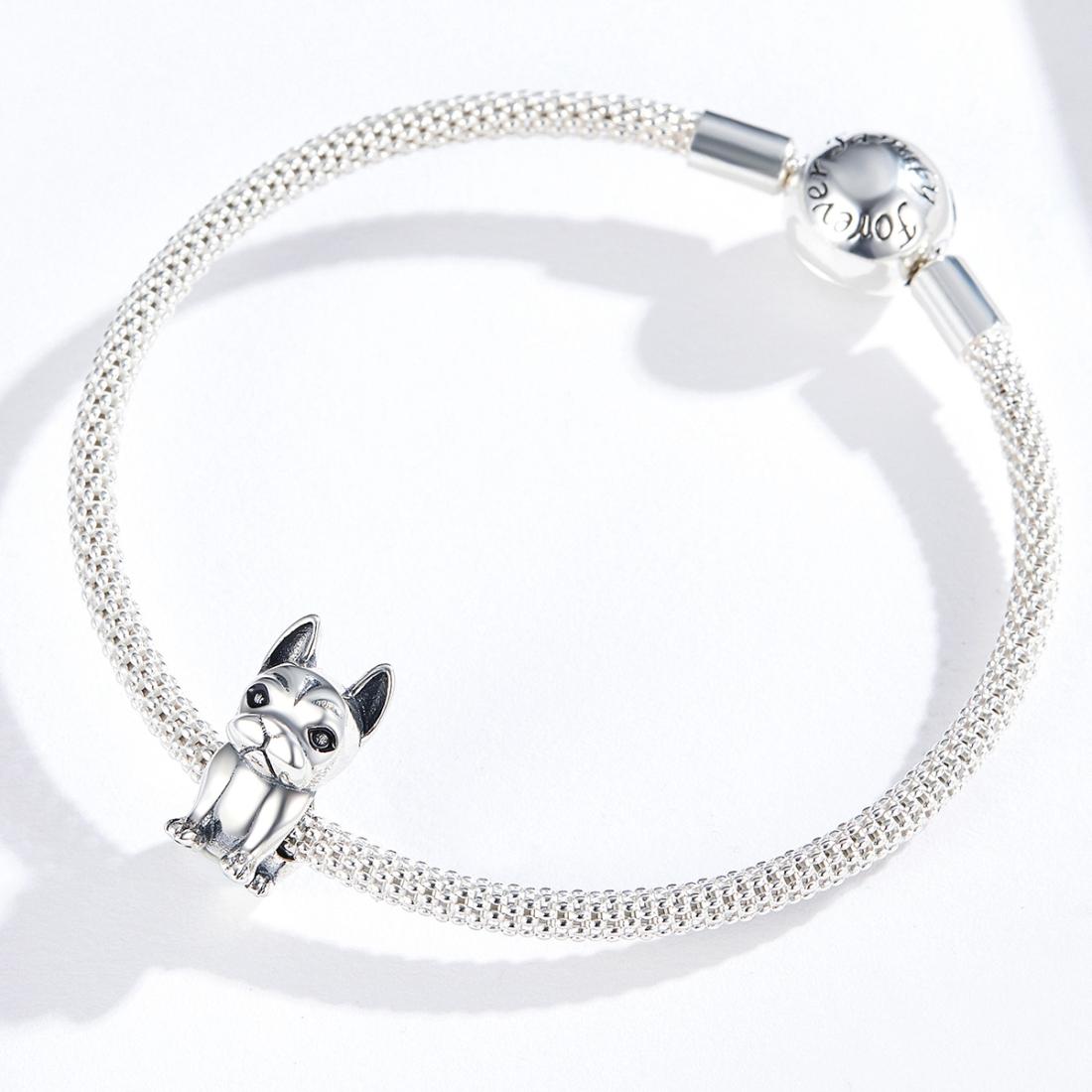 925 Sterling Silver French Bulldog Beaded Diy Bracelet