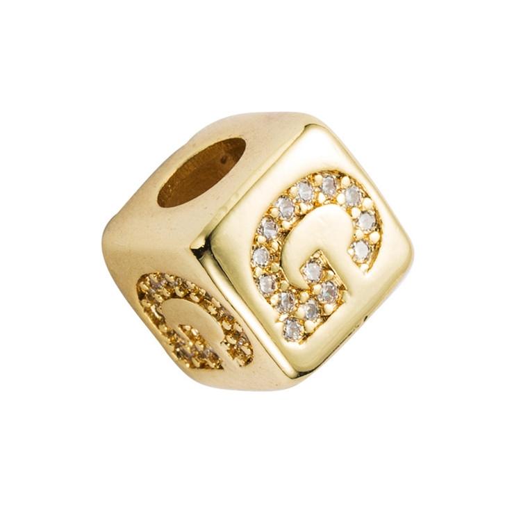 Brass Micro Inlaid Couple Red String Bracelet English Letter Beads Diy Jewelry Style - G