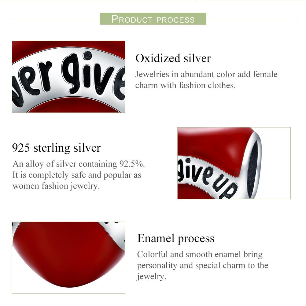 925 Sterling Silver Star Shaped Diamond Beads In Never Give Up