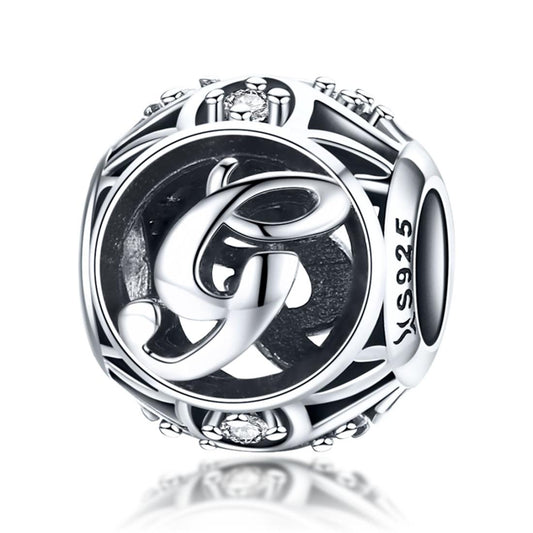 925 Sterling Silver 26 English Letter Beads For Diy Bracelets & Necklaces Style - G