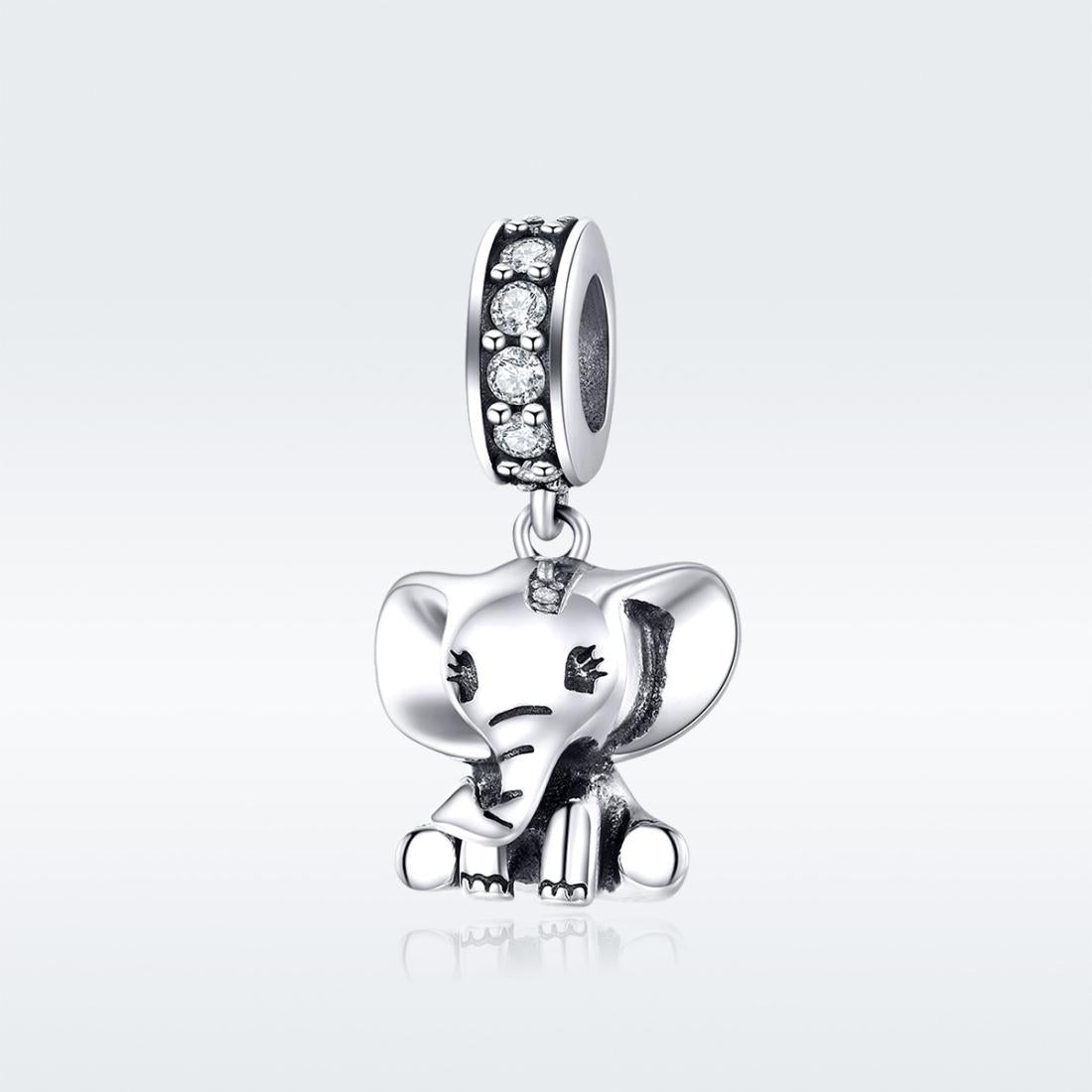 925 Sterling Silver Elephant Pendant For Diy Bracelets