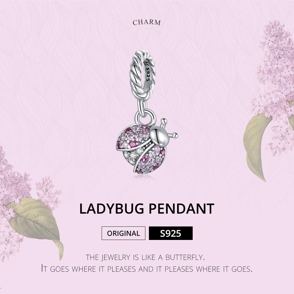 925 Sterling Silver Ladybug Pendant For Bracelets & Necklaces