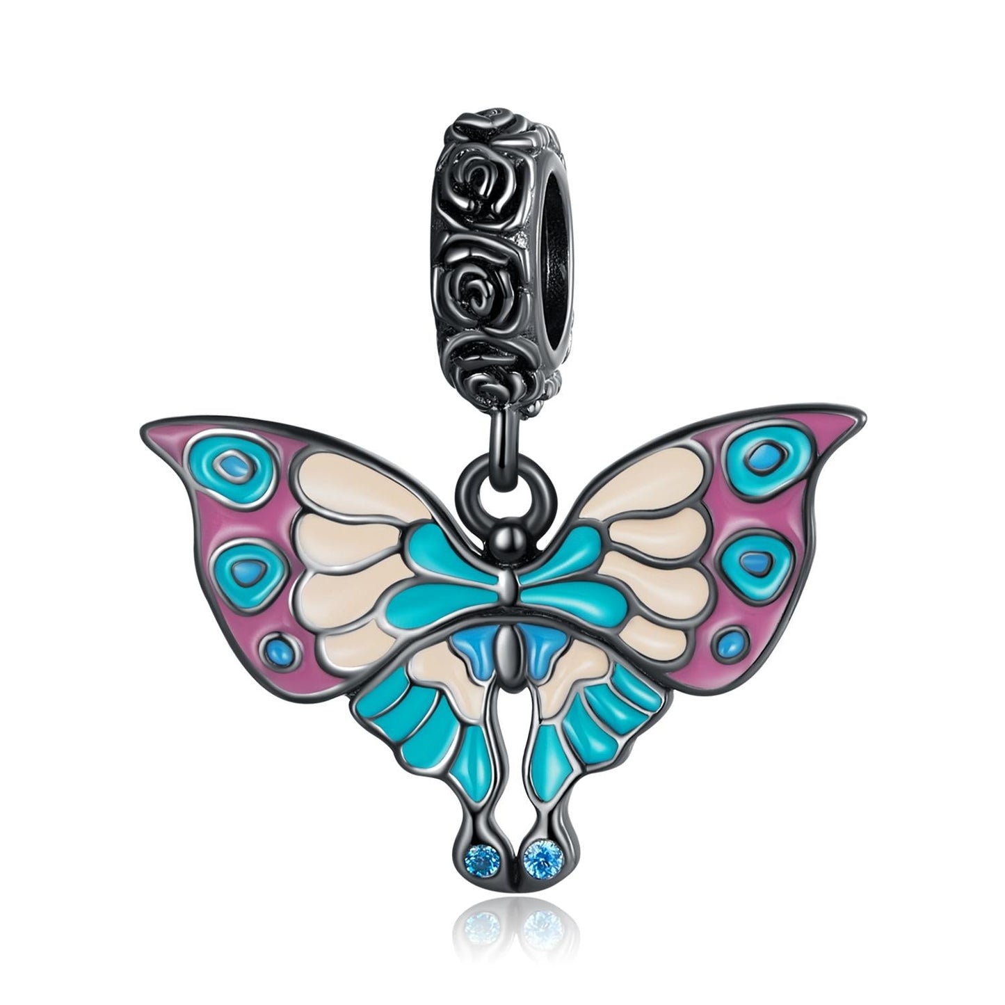 925 Sterling Silver Artistic Butterfly Pendant For Diy Bracelets & Necklaces