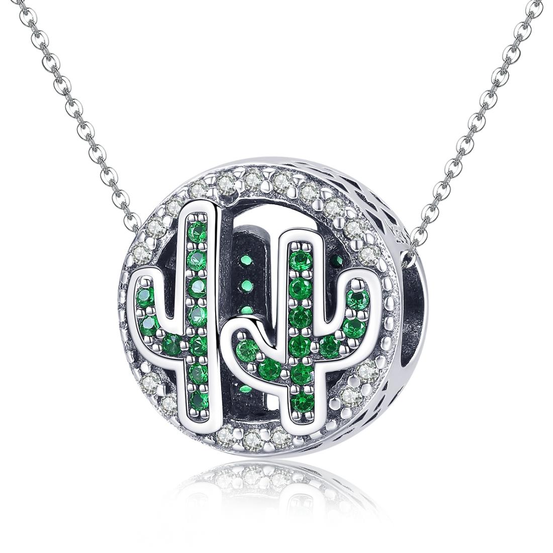 925 Sterling Silver Vigor Cactus Bead Pendant