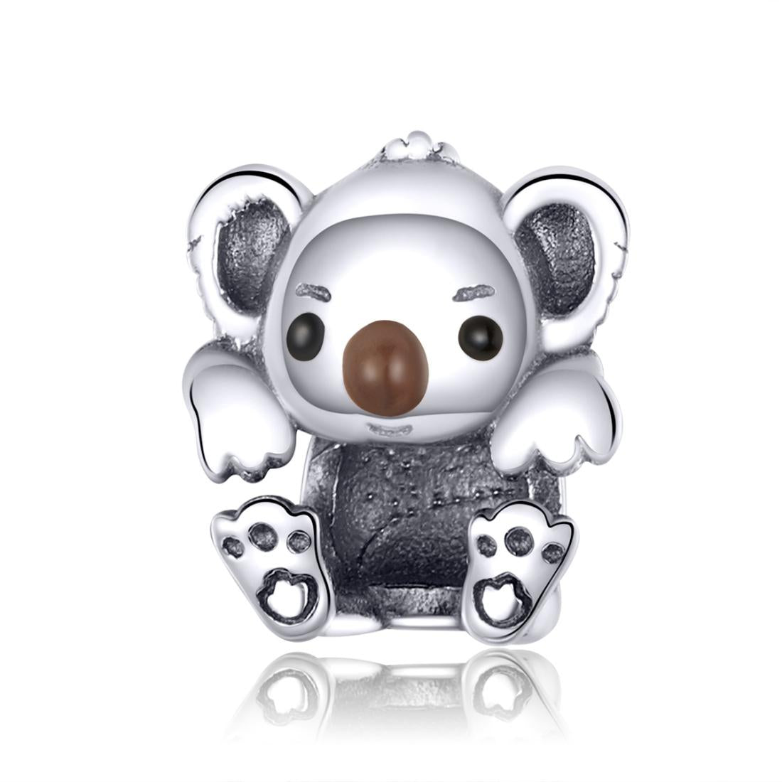 925 Sterling Silver Adorable Koala Animal Charm For Diy Bracelets