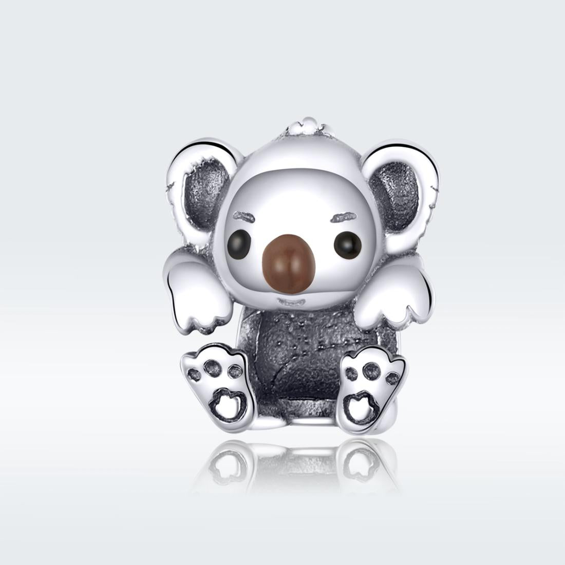 925 Sterling Silver Adorable Koala Animal Charm For Diy Bracelets