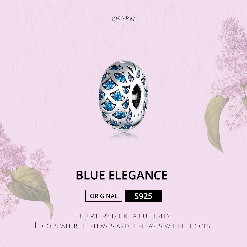 925 Sterling Silver Blue Zircon Bracelet / Necklace Beads