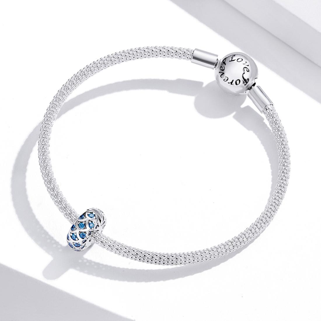 925 Sterling Silver Blue Zircon Bracelet / Necklace Beads