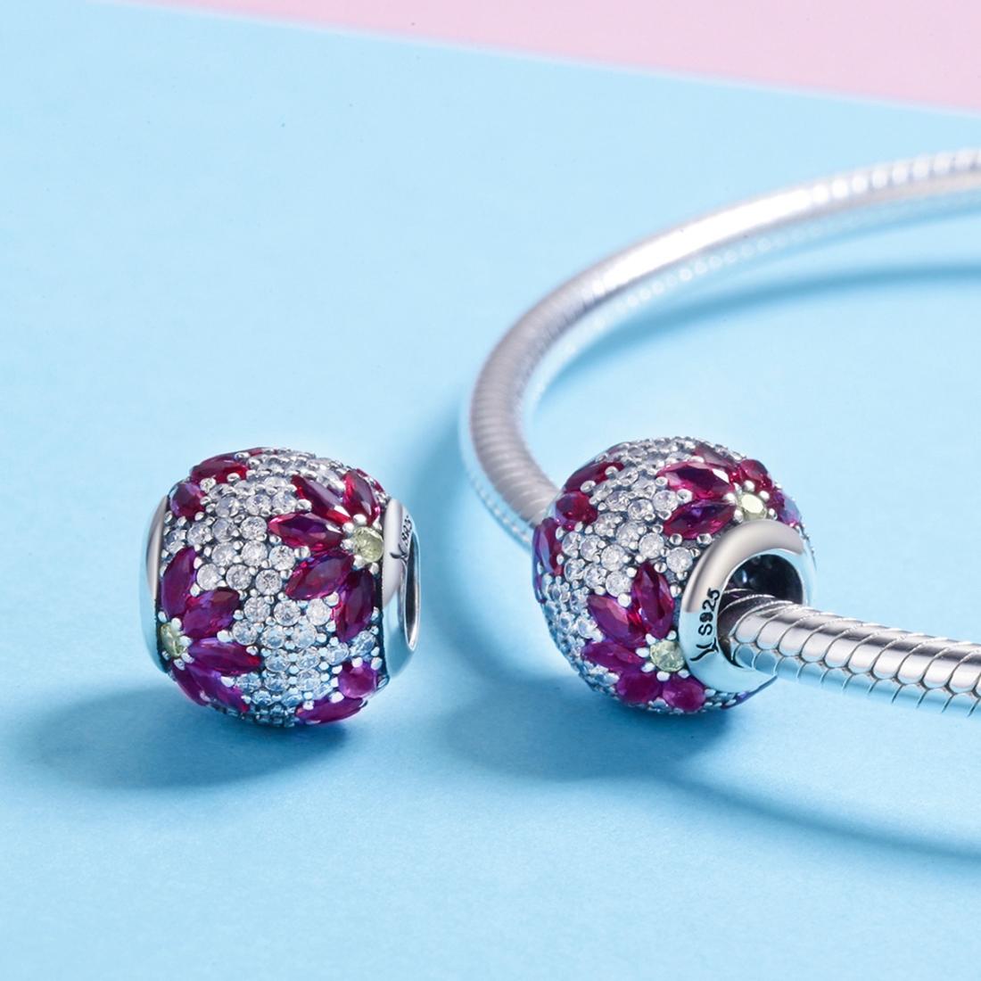 925 Sterling Silver Spring Flower Beads For Diy Bracelets & Necklaces