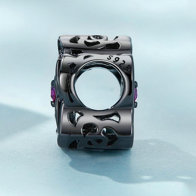 925 Sterling Silver Diy Black Rose Bead Bracelet