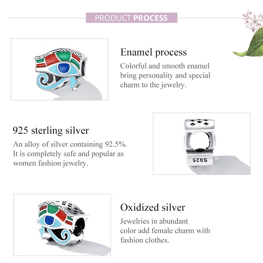 925 Sterling Silver Eye Of Horus Bracelet / Necklace Beads